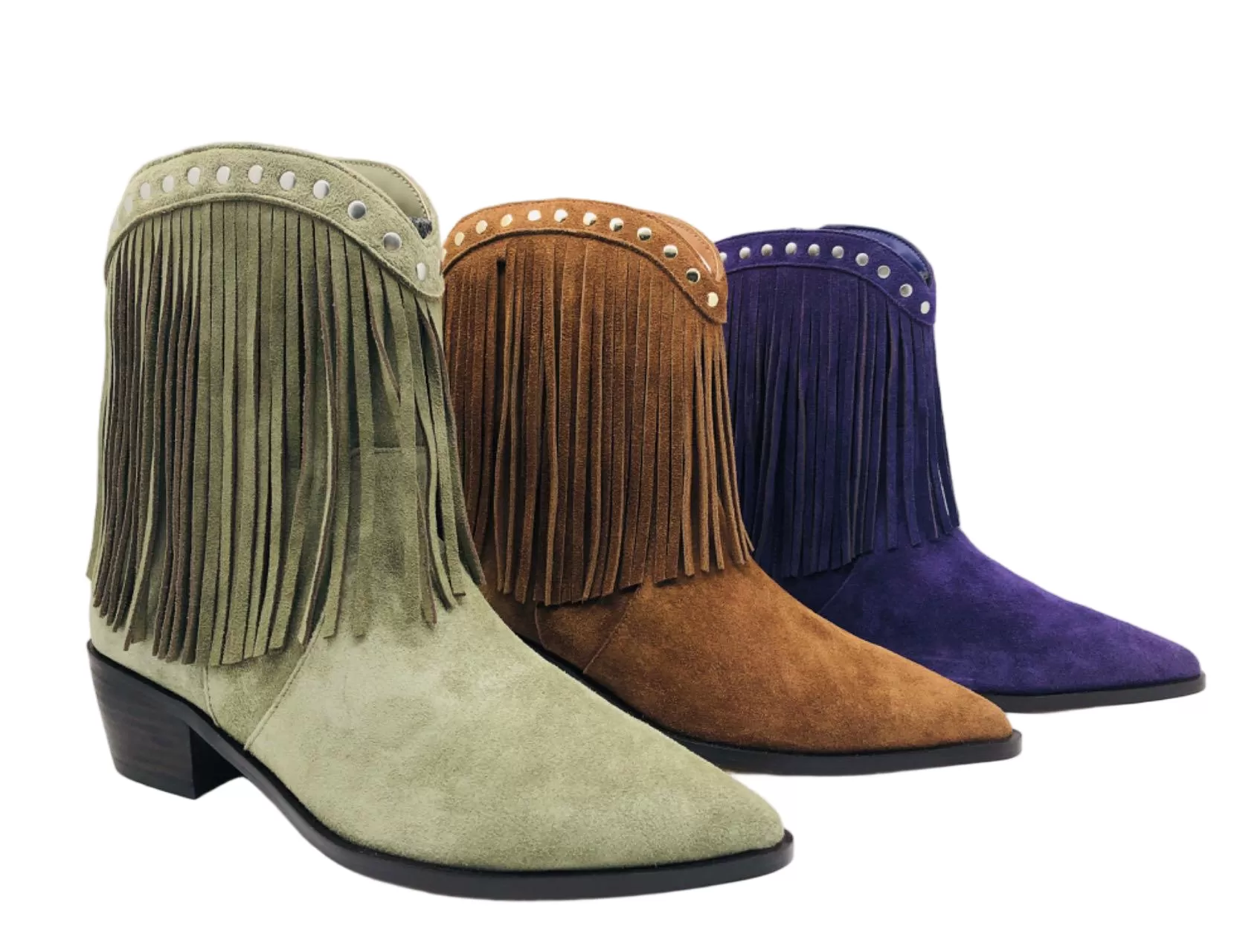 Fringed Suede Western Ankle Bo