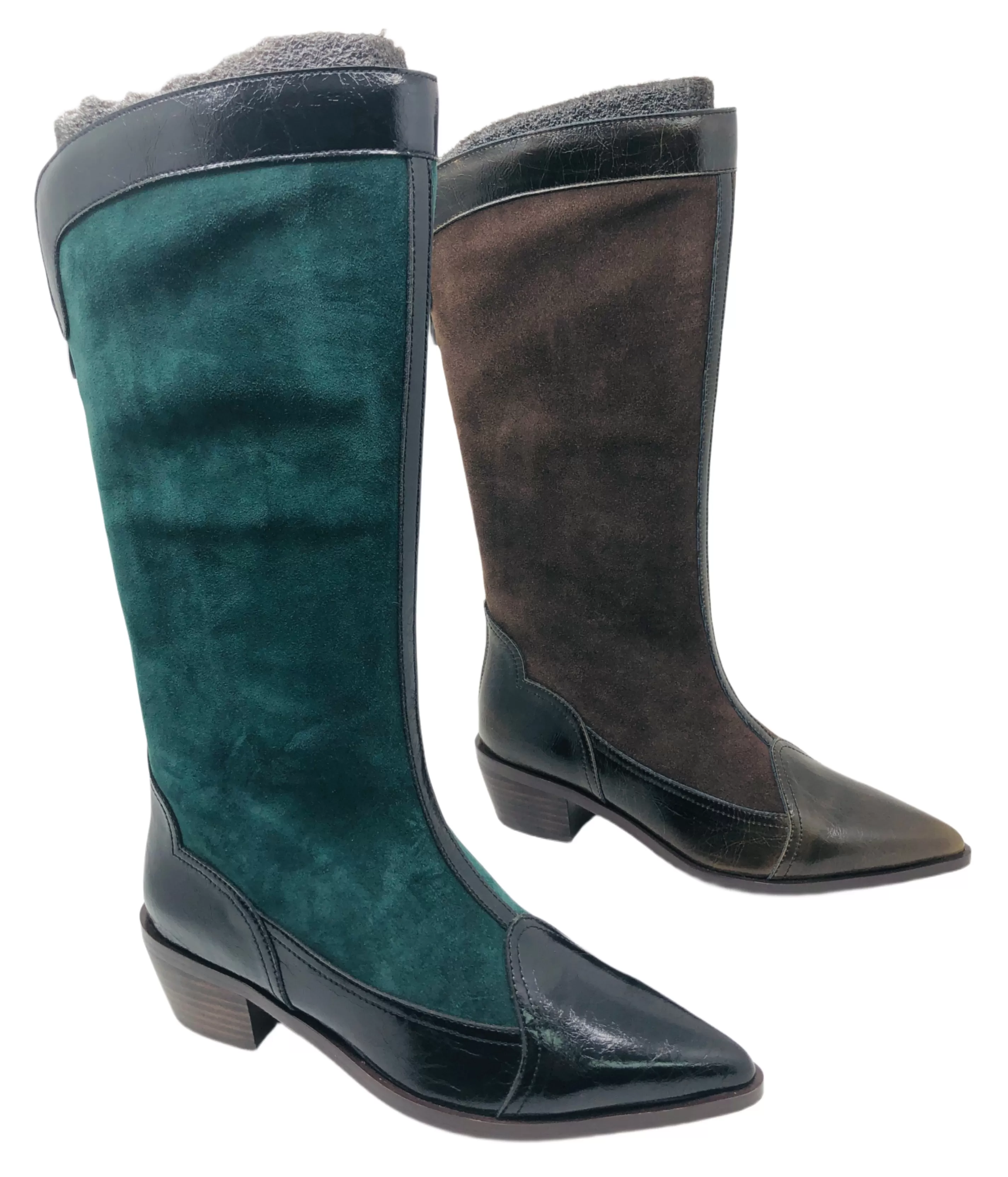 Vintage Color-Block Suede &amp