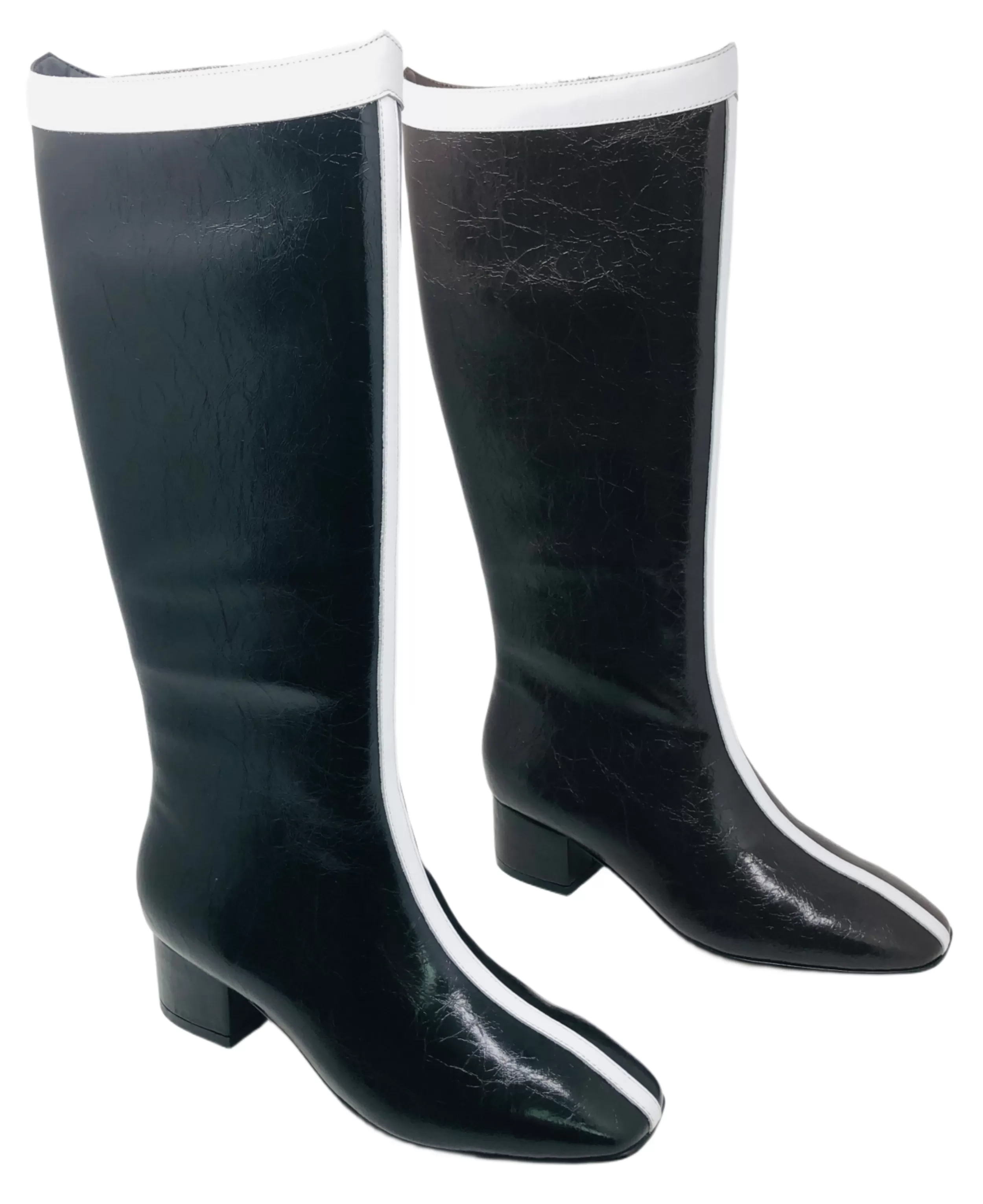 Black Leather Knee-High Boots 