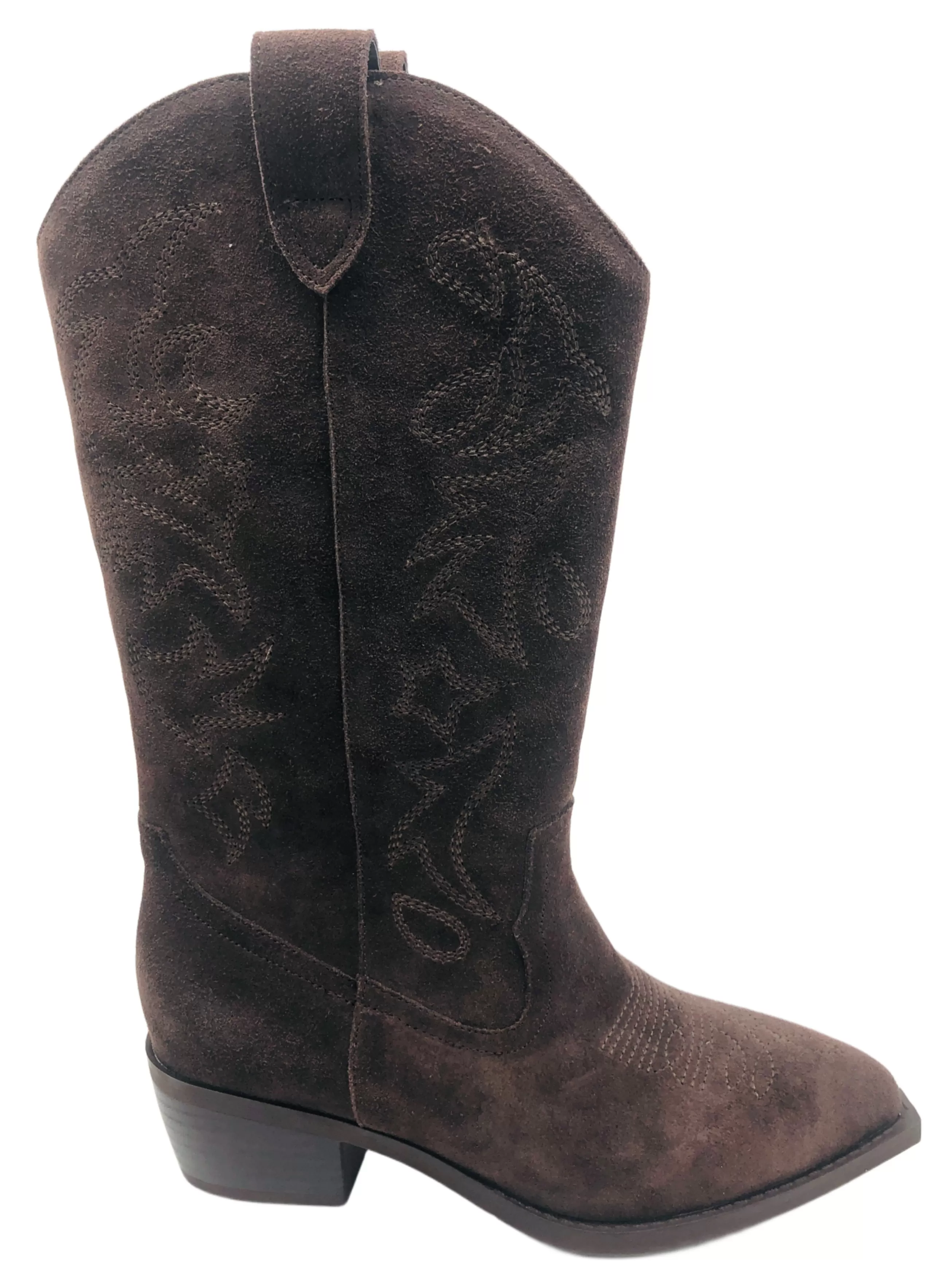 Brown Suede Embroidered Wester