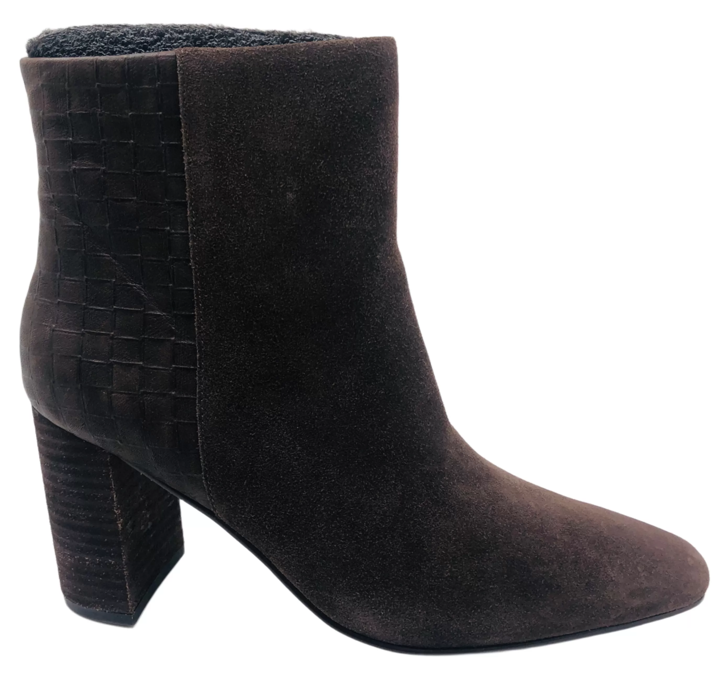 Dark Brown Suede & Woven L