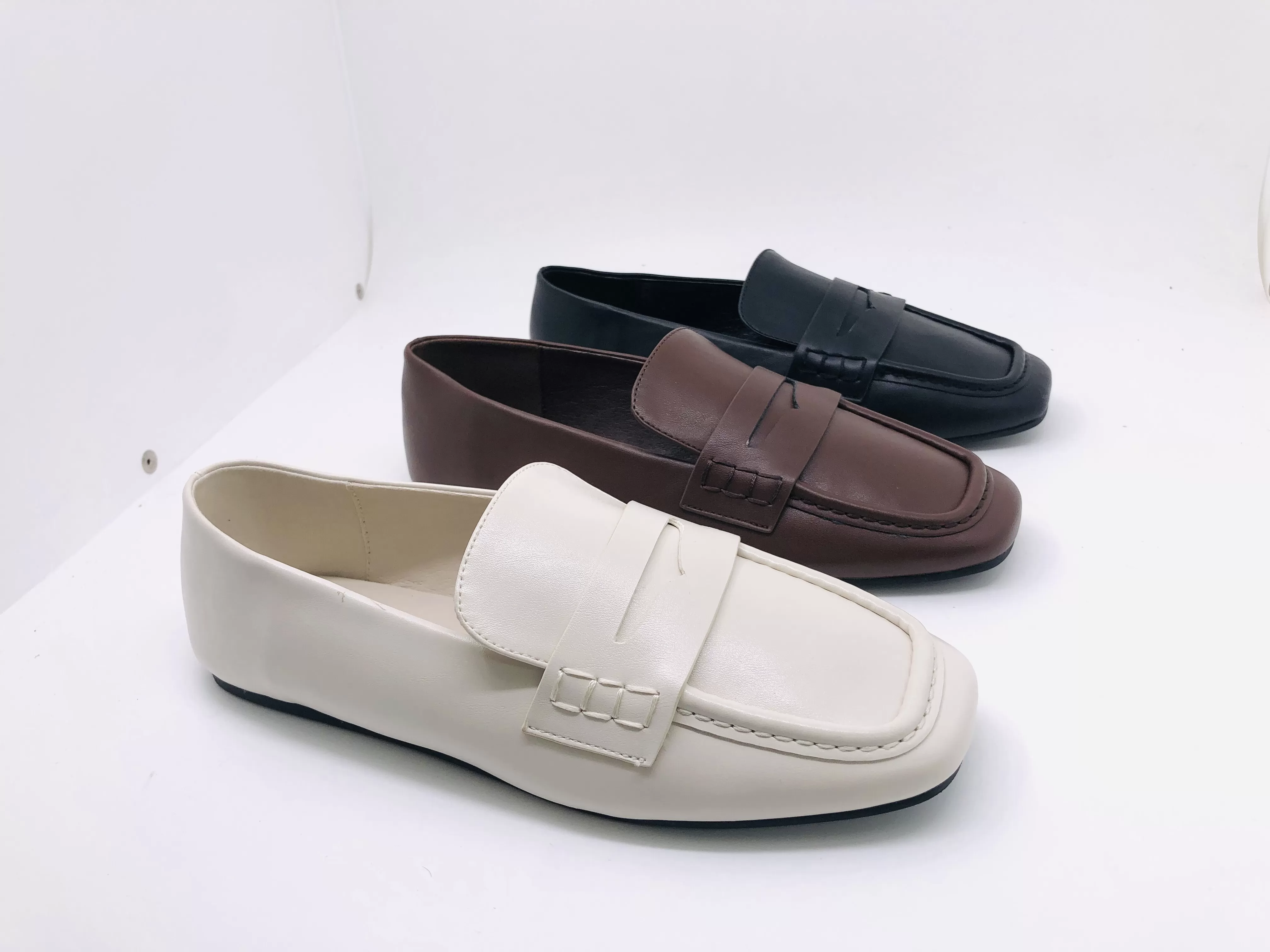 Square Toe Soft Leather Loafer